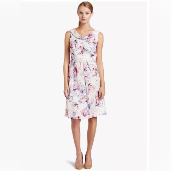 Pendleton Dresses & Skirts - Pendleton Silk Floral Dress Sleeveless In Petal Power White Pink‎ Purple 10 NWT